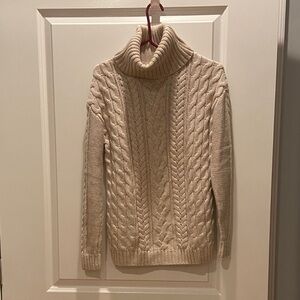 GAP Cable Knit Turtleneck Sweater - Cream